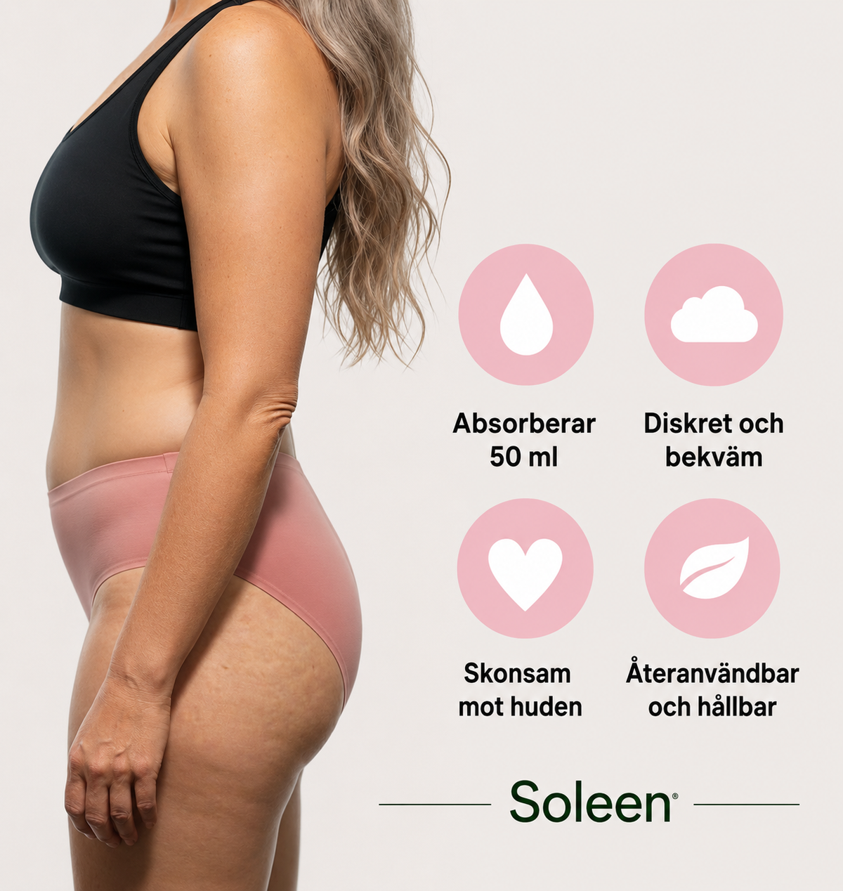 Sömlös trosa – måttligt urinläckage
