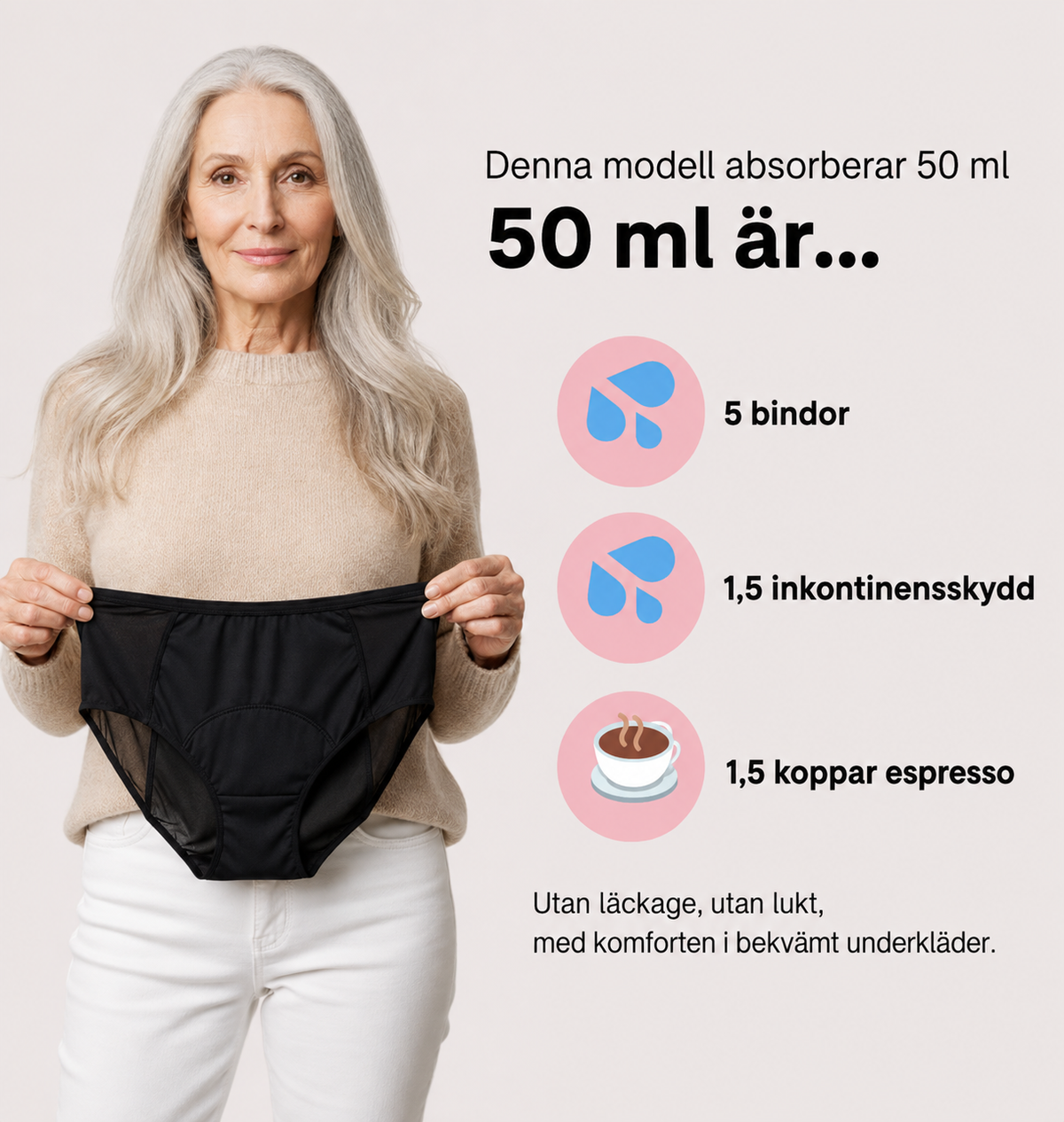 Spetstrosa – måttligt urinläckage