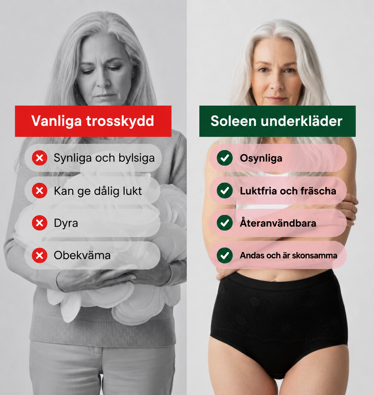 Blommig spetstrosa – extra kraftigt urinläckage